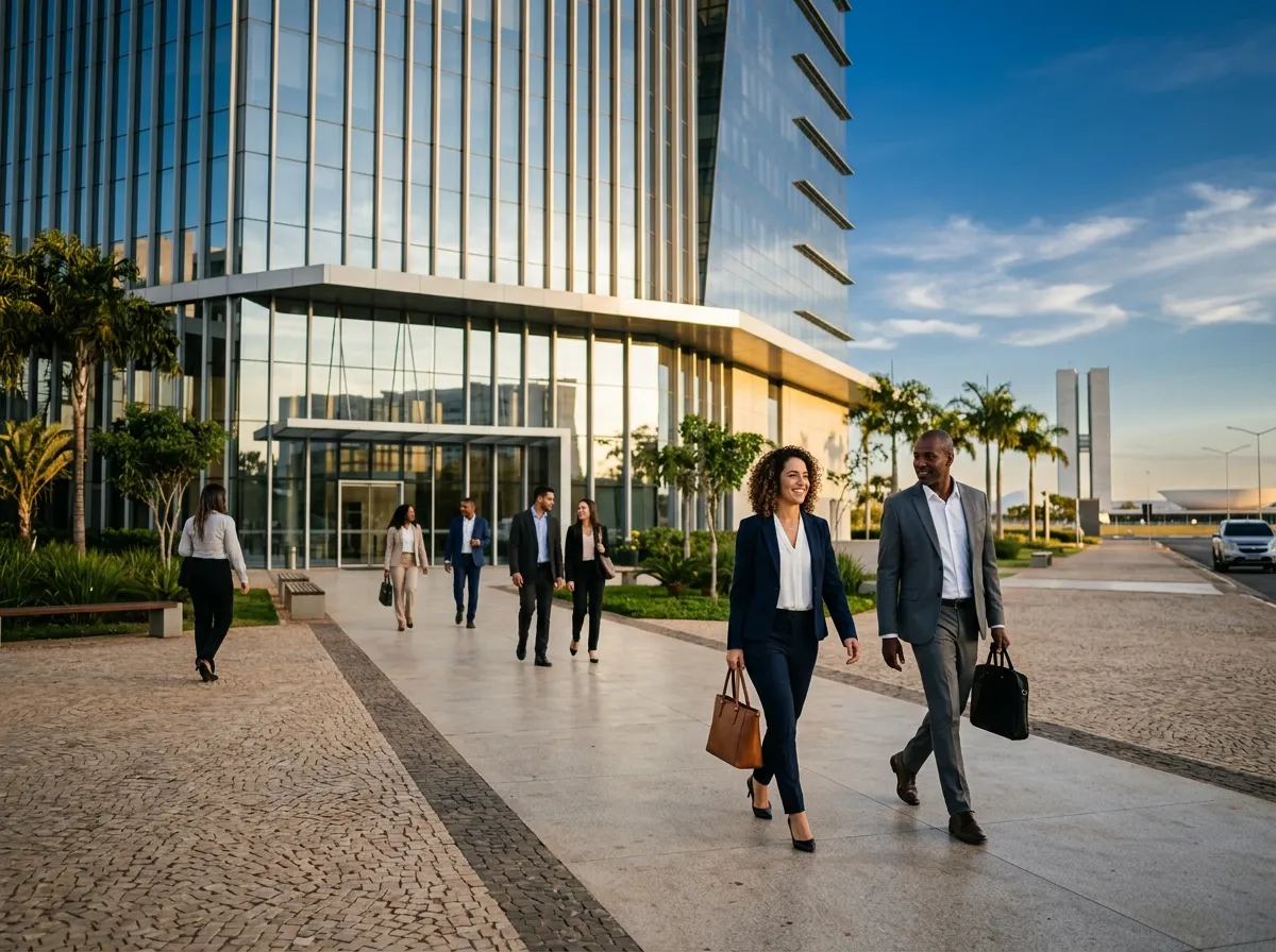 Prédio corporativo de vidro em Brasília